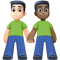 Men Holding Hands- Light Skin Tone- Dark Skin Tone emoji on Facebook